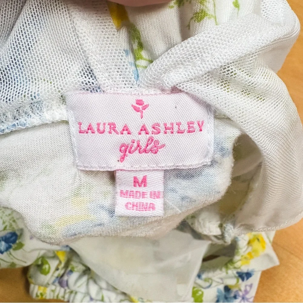 Laura Ashley Girls Yellow & White Floral Cold Shoulder Mesh Detail Jumpsuit M